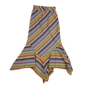 FOLKLORICO Handmade Assym Hem Skirt | M